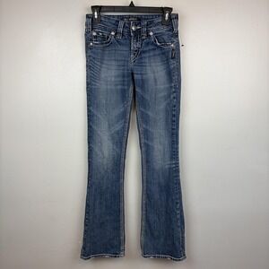 Silver Jeans Co Suki Surplus Jeans Womens 24x30 Medium Wash Bootcut Stretch Flap